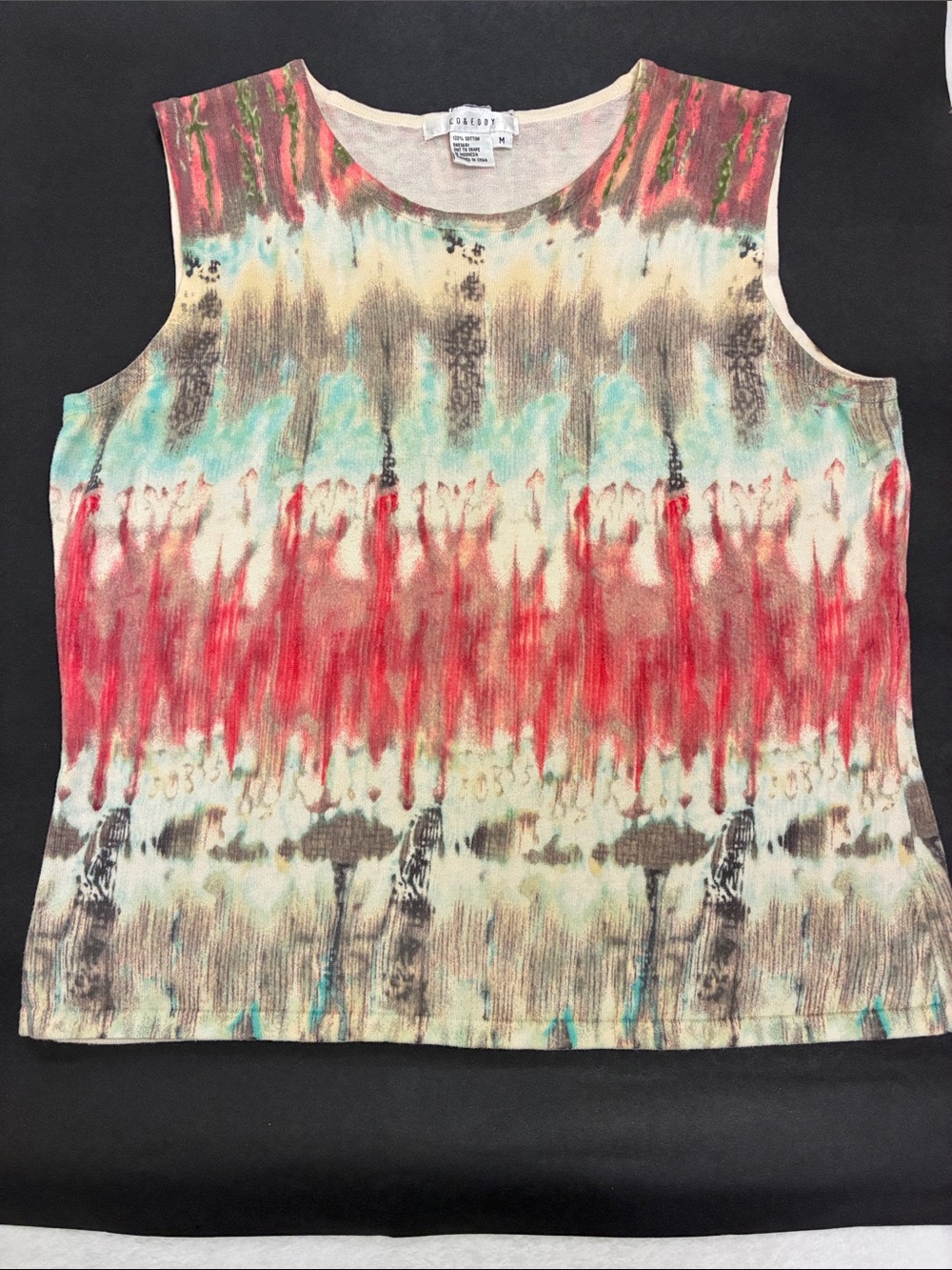 CO & EDDY WATERCOLOR SLEEVELESS TOP SIZE MEDIUM